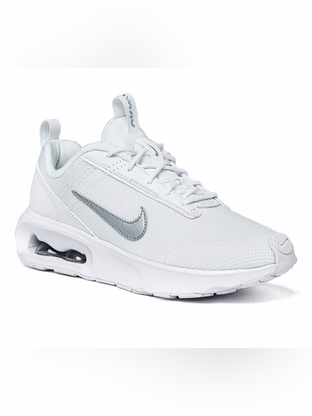 Nike Women’s White and Silver Air Max-Style Athletic Sneakers
